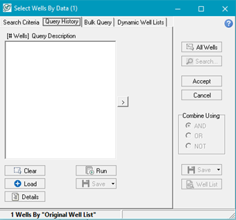 SelectWellsQueryHistory